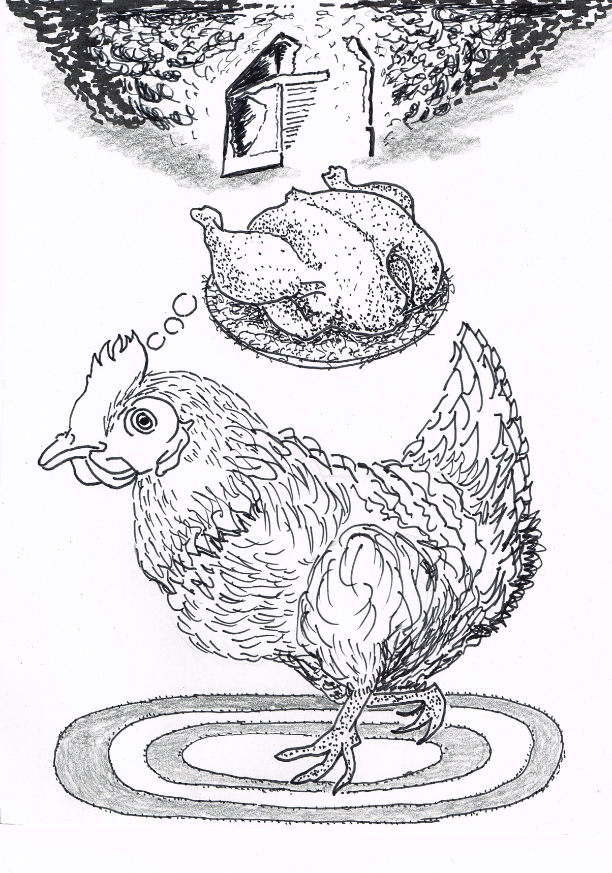 Wisconsin pet "Cluck-Cluck" is now "Chicken Big". ["The House is Burning!"