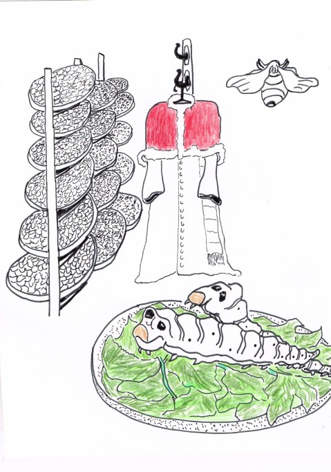 Tailors prepare 3 sets, [S,M,L], of Papal robes: each consisting of a Cassock with wide silk sleeves and 33 silk buttons and a silk sash