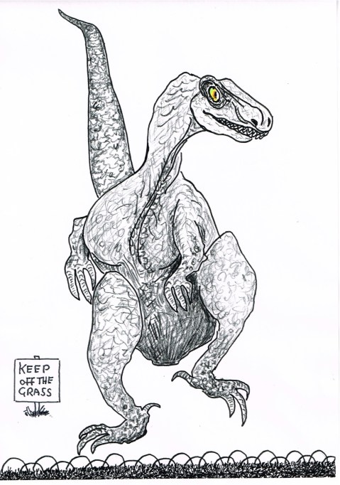 Back from extinction! Stolen dinosaur lawn ornament is returned to owner. [reference to Vancouver's 420 pro-pot protest purely coincidental.]