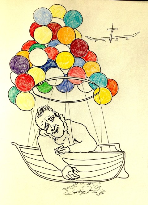 American abandons  attempt to cross the Atlantic in a rowboat suspended from 400 helium balloons  only 12 hours after take-off. 