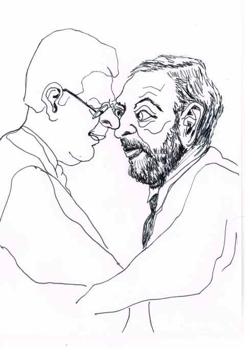 Stephen Harper,visiting New Zealand,learns to rub noses with the Maori's.