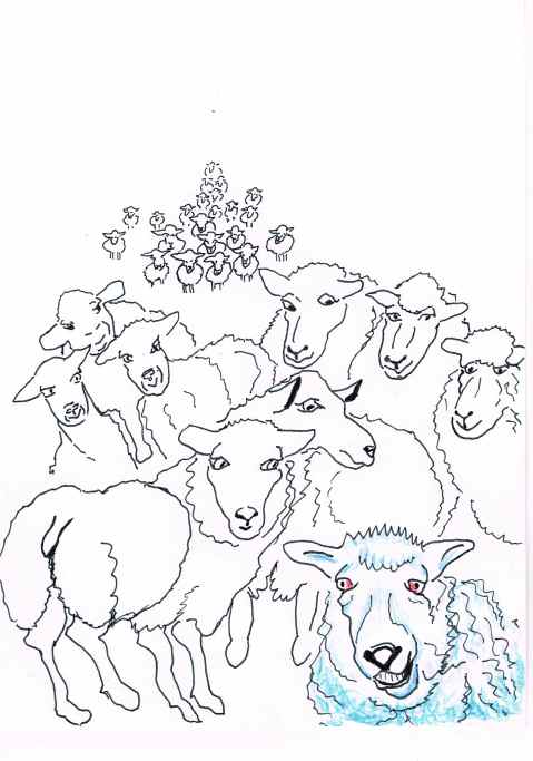 A research lamb whose mother was genetically modified with a jelly fish protein that turned cells fluorescent,was sold as meat--presumably as glow burgers.