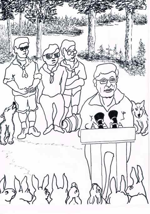 The use of scouts at a Conservative campaign stop was against the policy of the non-partisan agency,a spokes person said.