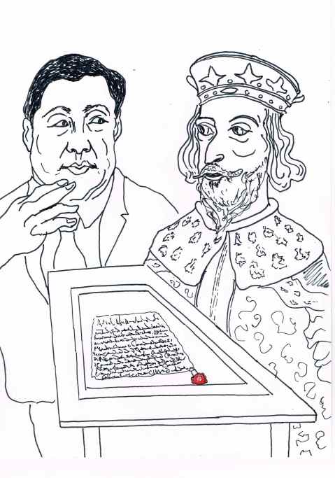 The 800 year old Magna Carta on loan to Beijing university was deemed too sensitive for public display and removed to the less accessible residence of the British ambassador.