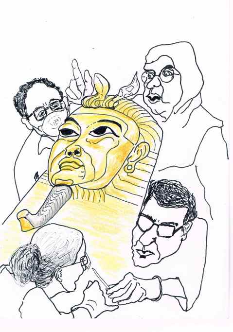 Egypt charges 8 over a botched King Tut repair.