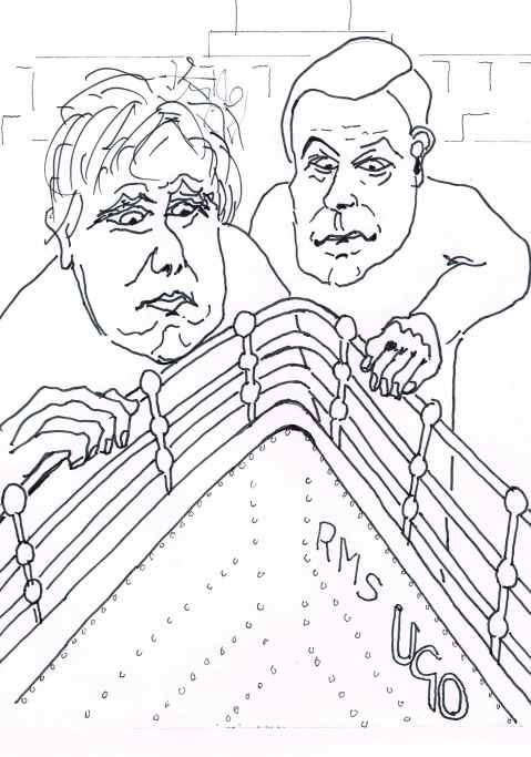 Farrago: Boris Johnson and Nigel Farage sound the depths.