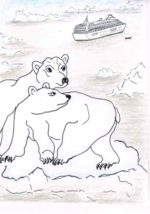 The 'Crystal Serenity' disgorges 900 passengers into Cambridge Bay.